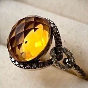Le Vian Citrine and Diamond Cocktail Ring- retails $2,250